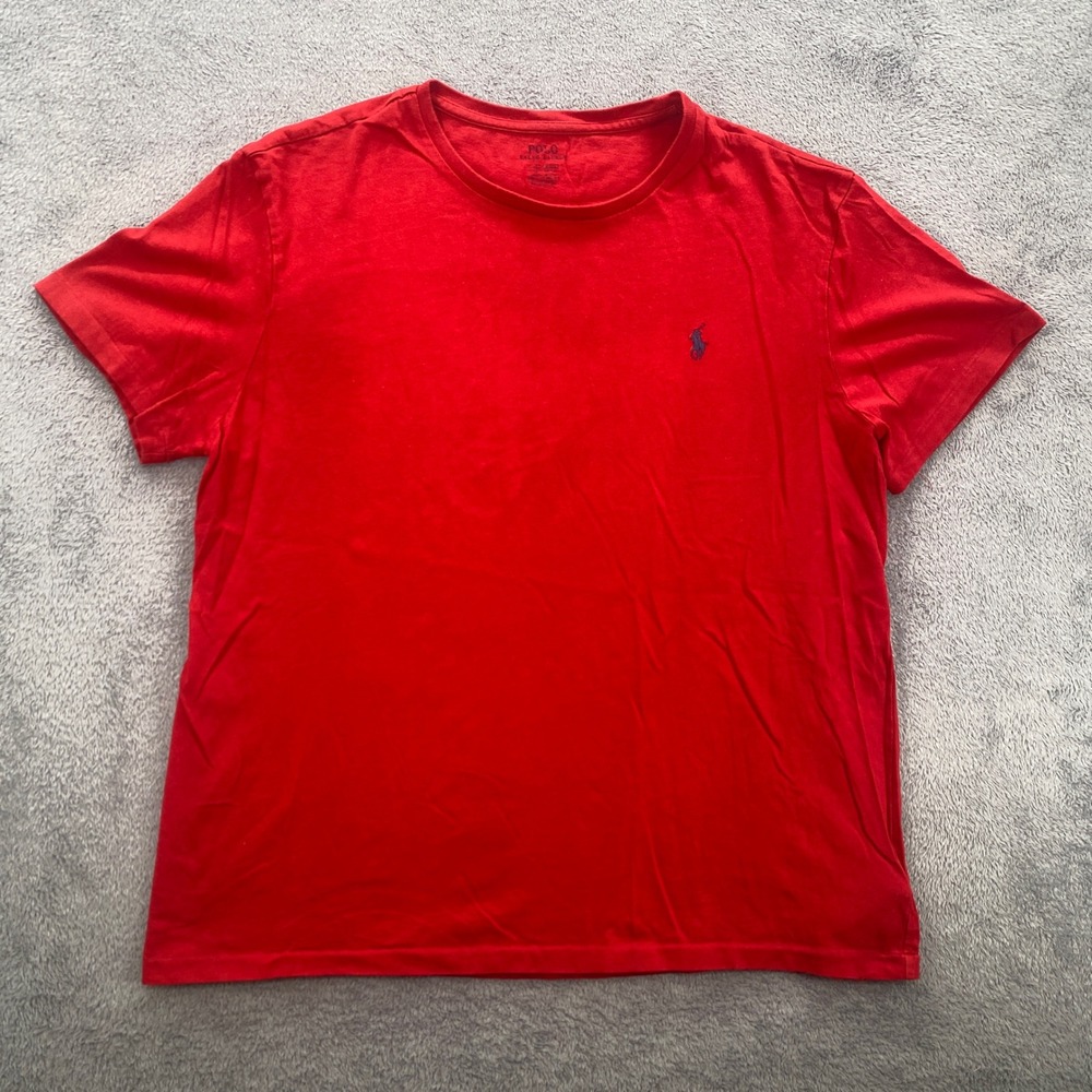Polo Ralph Lauren T-Shirt Mens Large Red Short Sleeve Pony Logo Tee